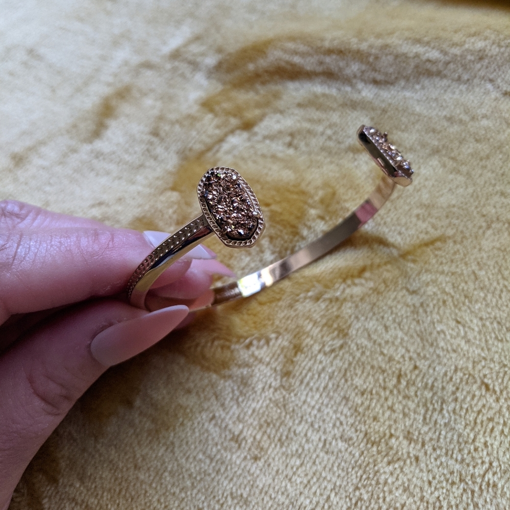 Kendra Scott -Elton Rose Gold Cuff Bracelet in Rose Gold Drusy